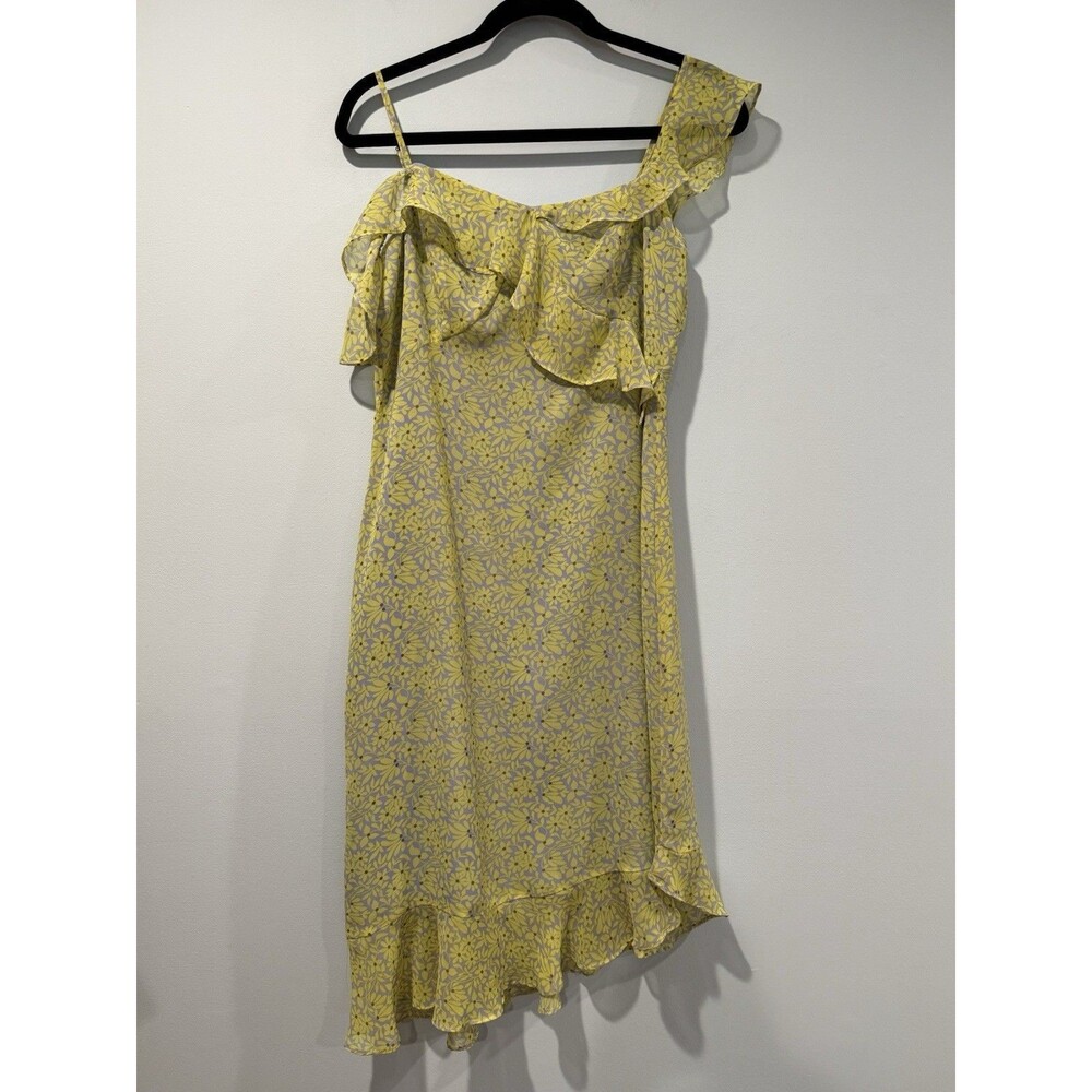 Nanette Lepore Dress 6 Asymmetrical Ruffle Lined Floral Wedding Party Travel